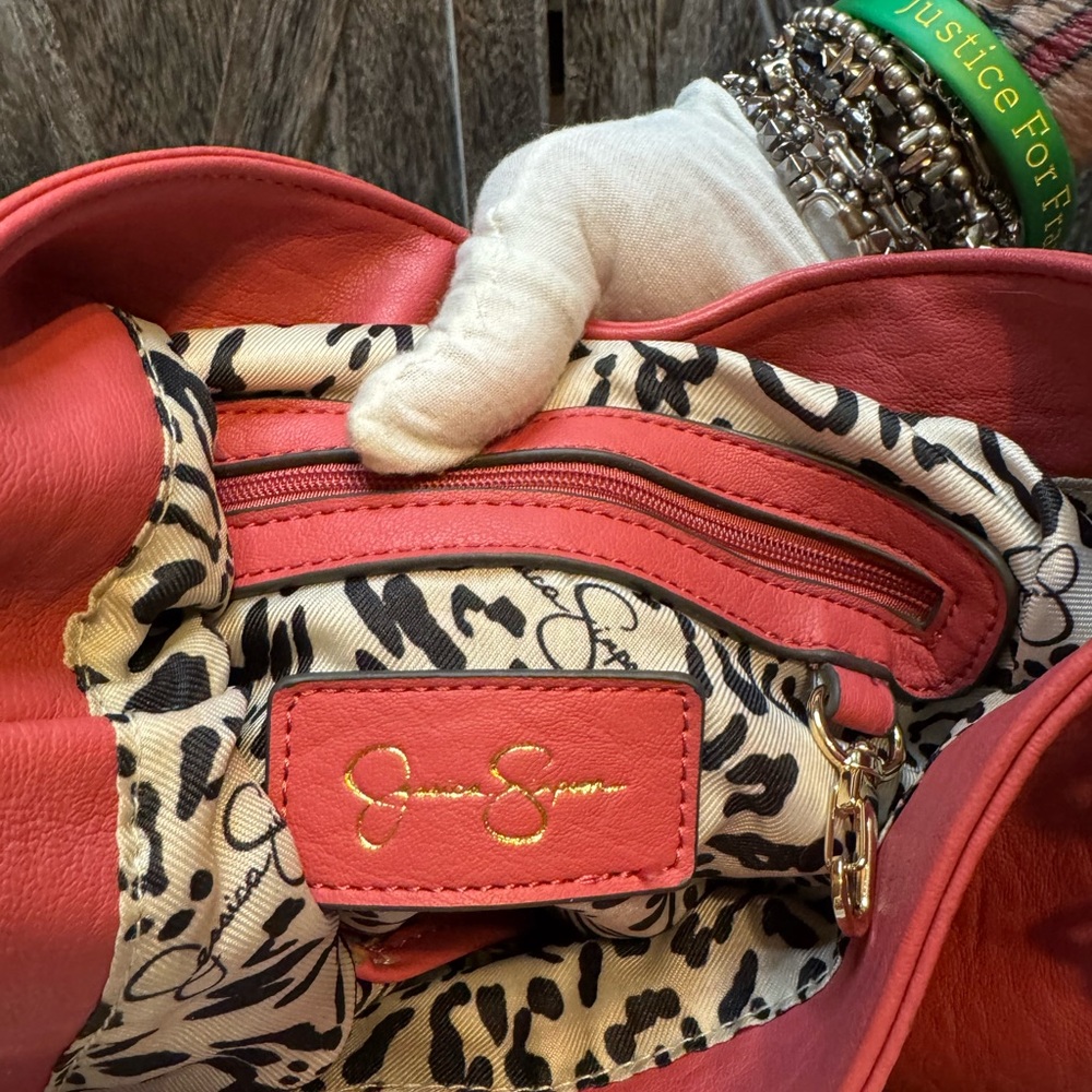 Jessica Simpson Pink Backpack with Gold Accents - Picture 8 of 10